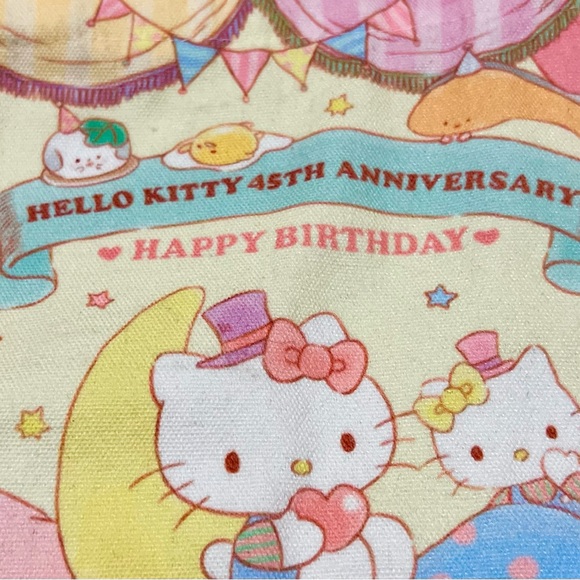 Sanrio Hello Kitty 45th Anniversary Pastel Tote with Pink and Yellow Accents - Picture 11 of 11
